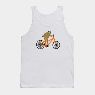 Sloth On A Orange Bicycle Tank Top